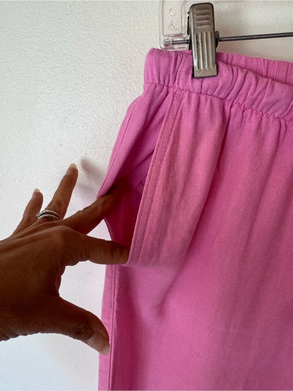 GAP Pink Drawstring Wide-Leg linen blend Pants size small NEW
